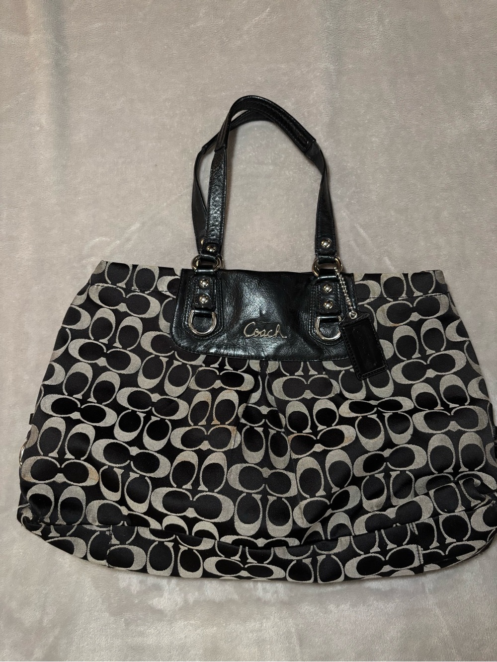 Vintage Coach Ashley Signature Carryall Shoulder Tote Bag